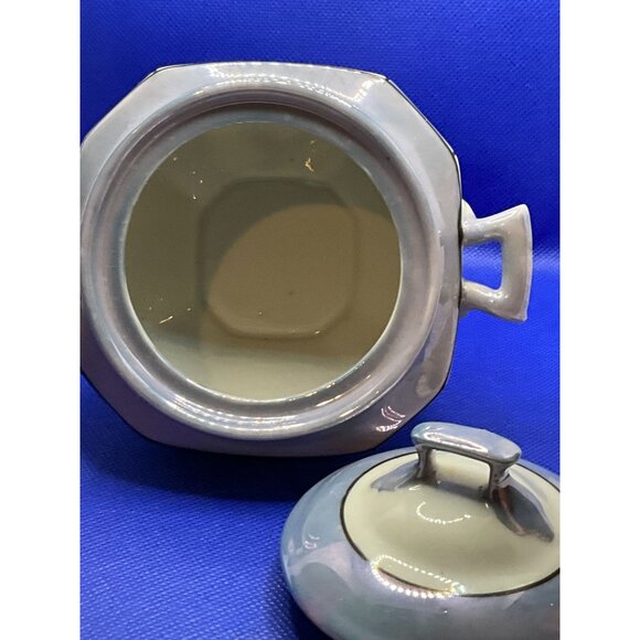 Vintage Bavarian Lusterware China Creamer & Sugar Set With Hand-Painted Floral - Picture 12 of 16